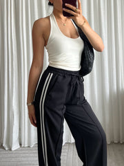 Pantalon striped M794 Zwart