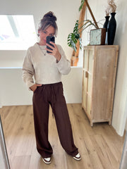 Sweater cropped beige 22303