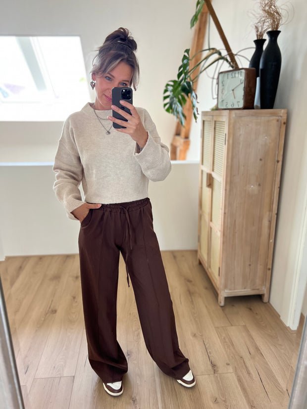 Sweater cropped beige 22303