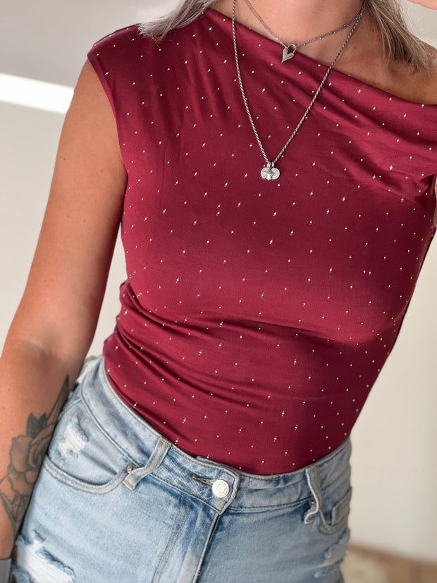 Top Strass M793 Bordeaux