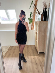 Dress 15855 sparkle zwart