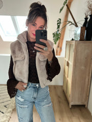 Gilet 40791 fake fur Ecru
