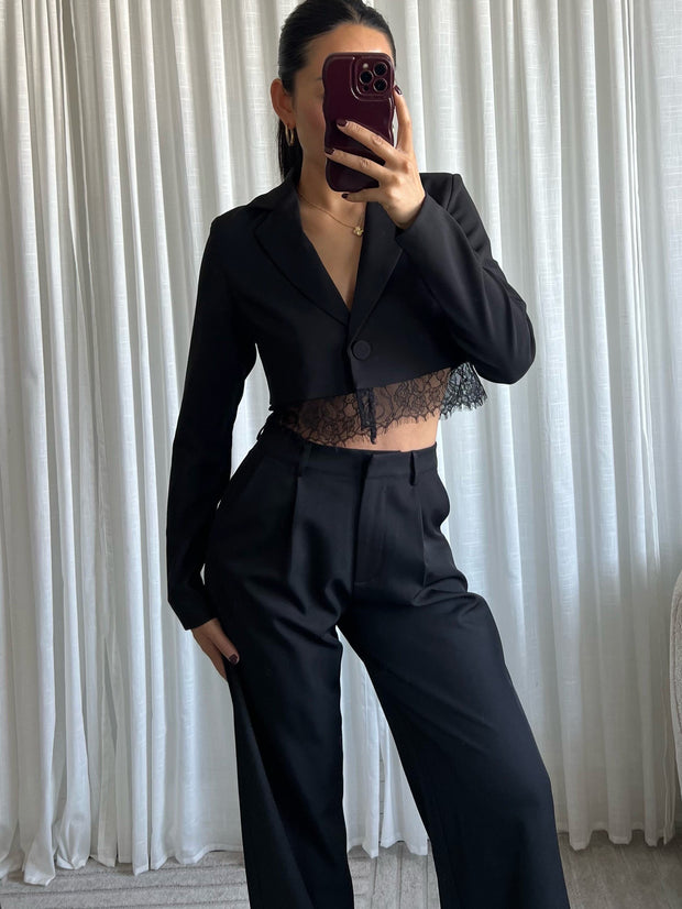 Blazer cropped lace EP19391
