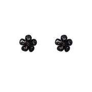 Cotton Flower Stud - Black E55172-1