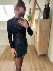 Skirt leatherlook Zwart 27211