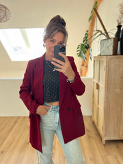 Blazer oversized langer model Bordeaux J003