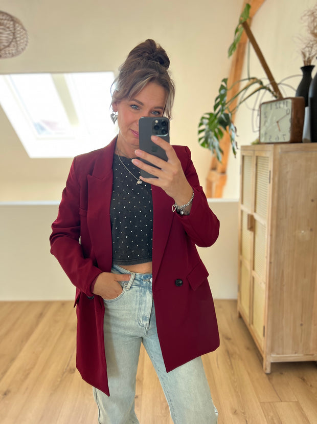 Blazer oversized langer model Bordeaux J003
