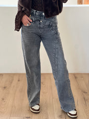 Jeans H849-2 Grijs Double wide leg stretch