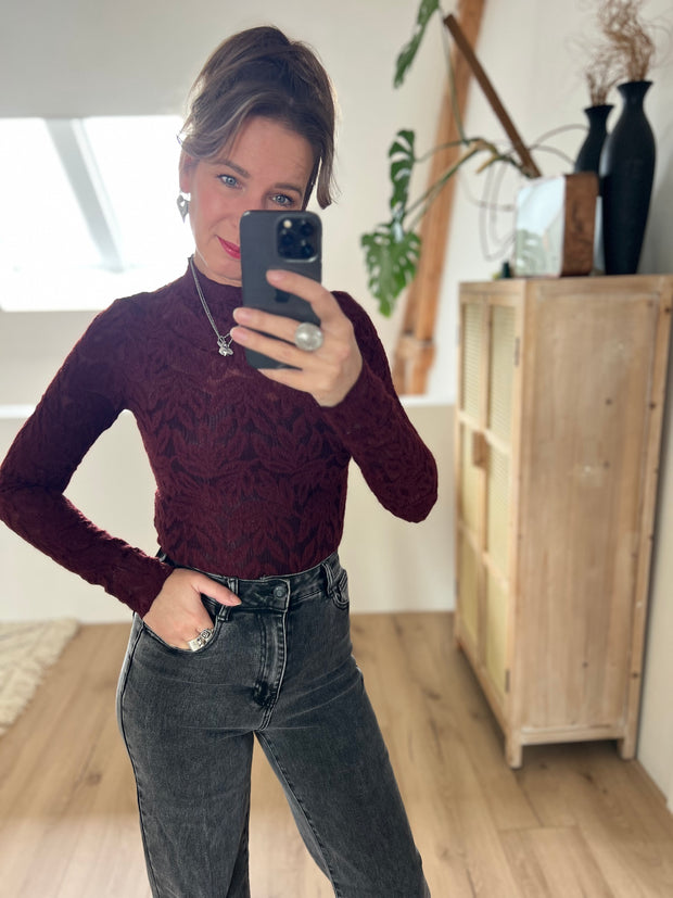 Top 23466 lace Bordeaux