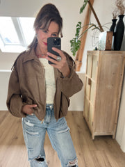 Jacket 3587 suèdelook taupe