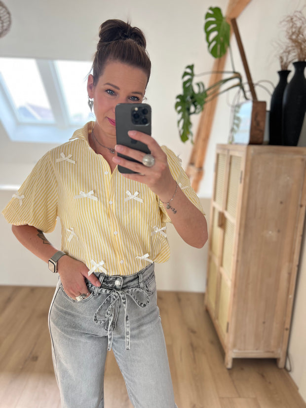 Blouse CY4998C Strikjes Geel