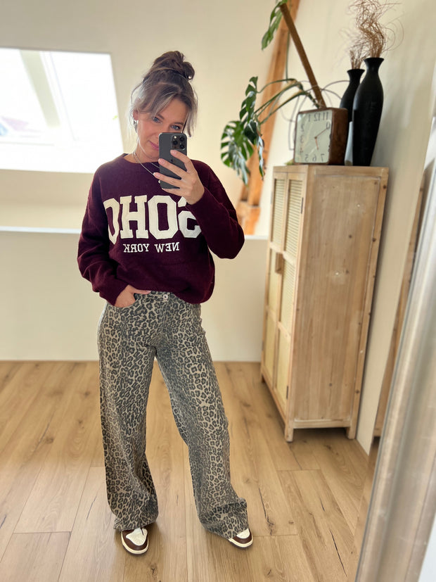 Jeans leopard extra long T6265