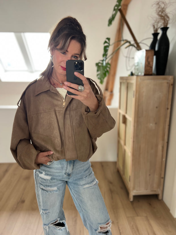Jacket 3587 suèdelook taupe