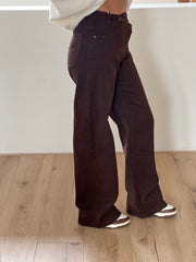 Jeans Double  H850-19 Bruin Wide leg stretch