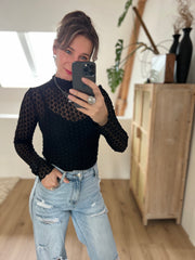 Top 23491 flower Zwart