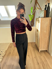 Top Pailletten Bordeaux 7051