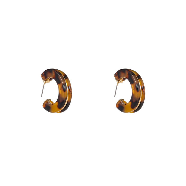 2 Lines Earring - Leopard E55016-2