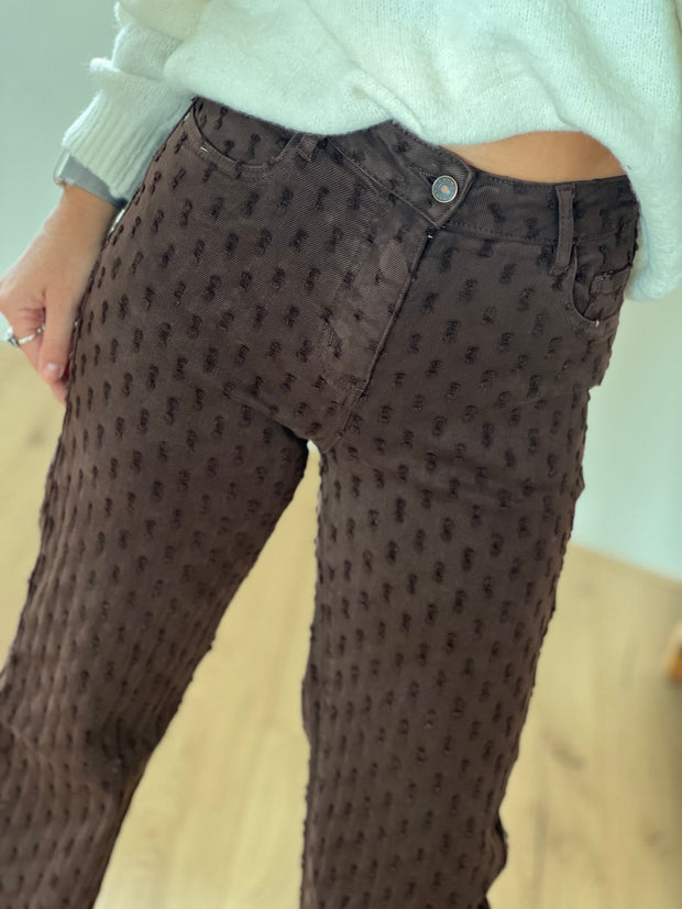 Jeans H655 Bruin Wide leg stretch