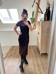 Dress mesh Bruin 8091