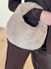 Fluffy fur tas Beige