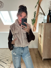 Gilet 40791 fake fur Ecru