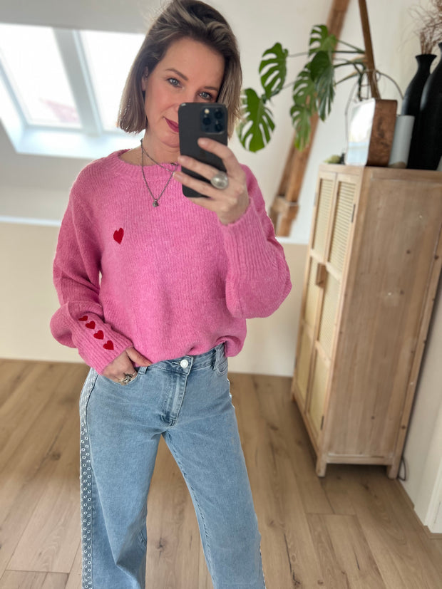 Trui Hearts pink YP1668