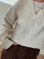 Sweater cropped beige 22303