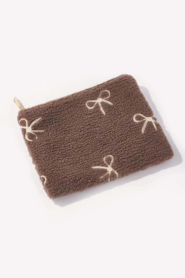 Make-up bag etui strik Taupe