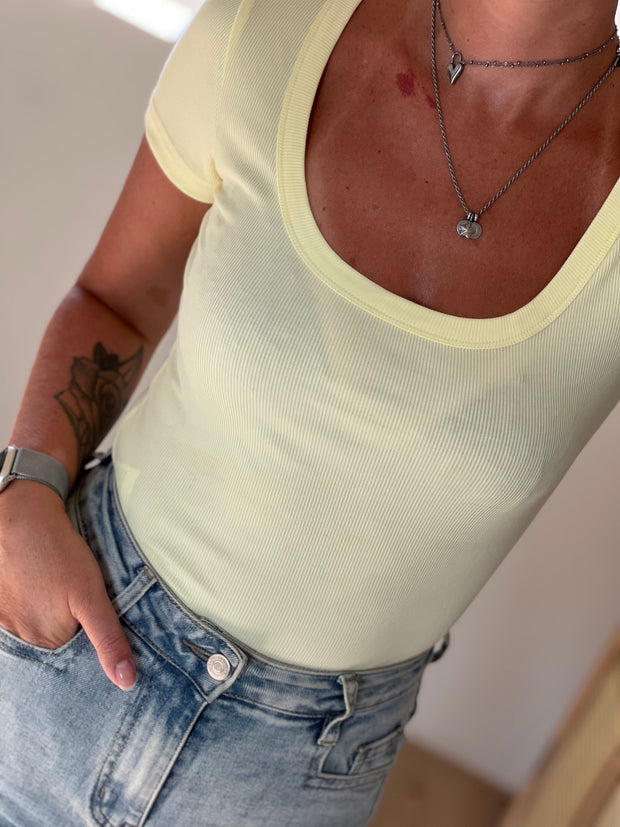 Top Perfect basic ronde hals 15663 Geel