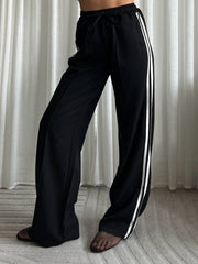 Pantalon striped M794 Zwart