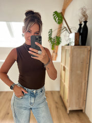 Top 9689 Bruin hoge hals