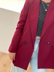 Blazer oversized langer model Bordeaux J003