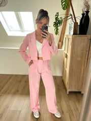 Blazer cropped Roze M587