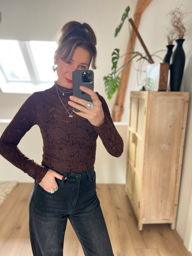 Top 23466 lace Bruin