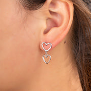 Oorbel Double Dangling Hearts - RH E3772-1