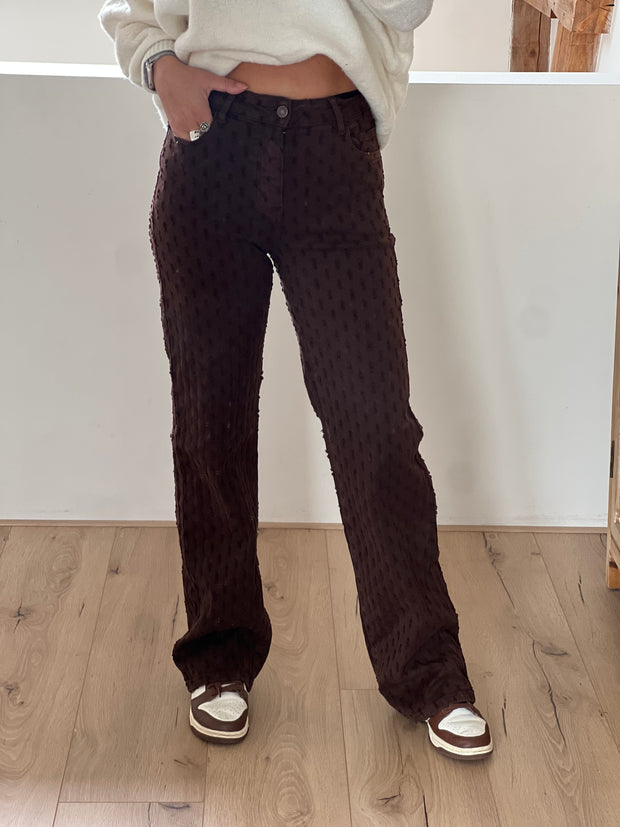Jeans H655 Bruin Wide leg stretch