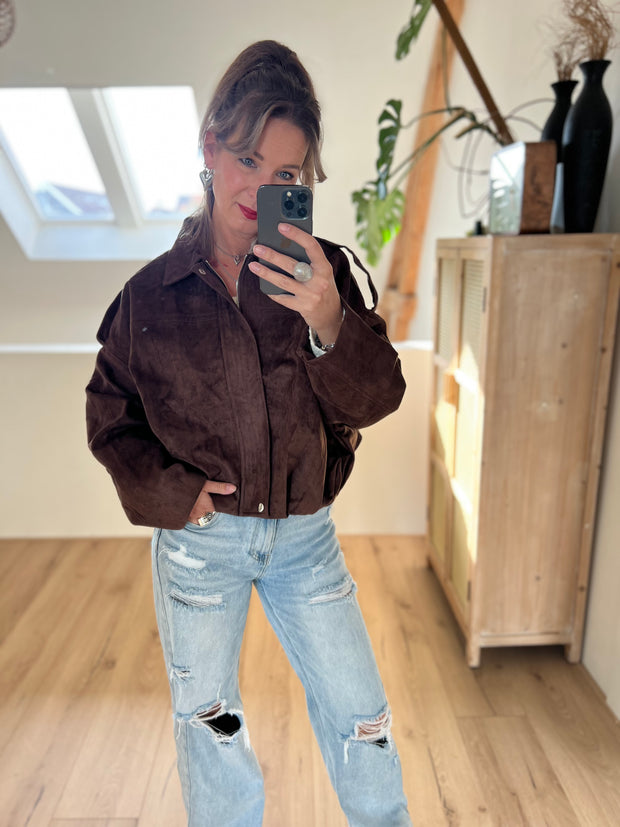 Jacket suèdelook LM08081 Bruin