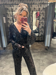 Pantalon pailletten 15365-1 Zwart