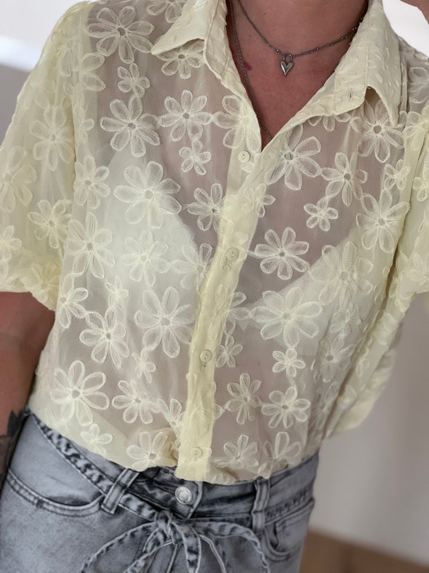 Blouse CY4963E Geel flowers