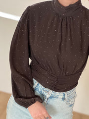 Top strass CY5358 bruin