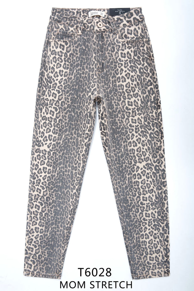 Jeans Mom-fit Leopard T6028-80