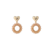 Oorbel Cute Heart Dangle - 14K + Butter Yellow E5085-08