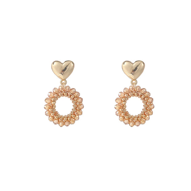 Oorbel Cute Heart Dangle - 14K + Butter Yellow E5085-08