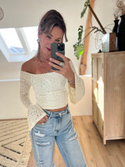 Top off-shoulder 23461 Ecru