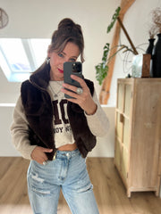 Gilet 40791 fake fur bruin