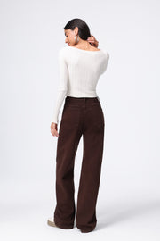 Jeans Double  H850-19 Bruin Wide leg stretch