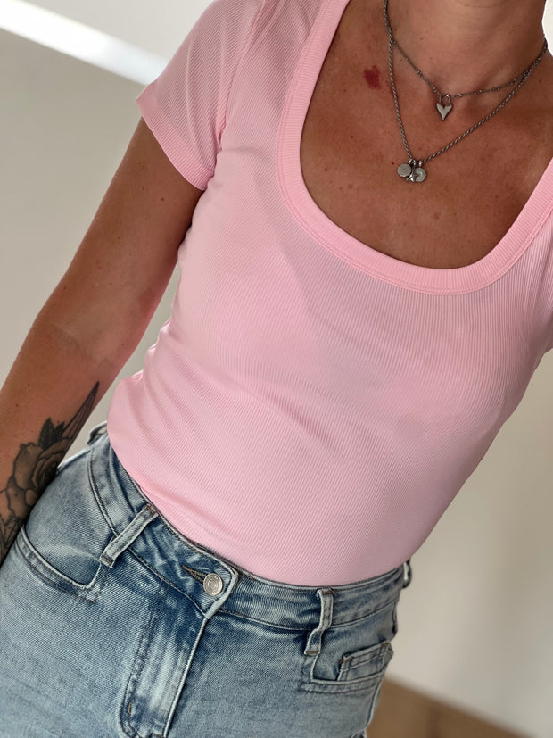 Top Perfect basic ronde hals 15663 Roze