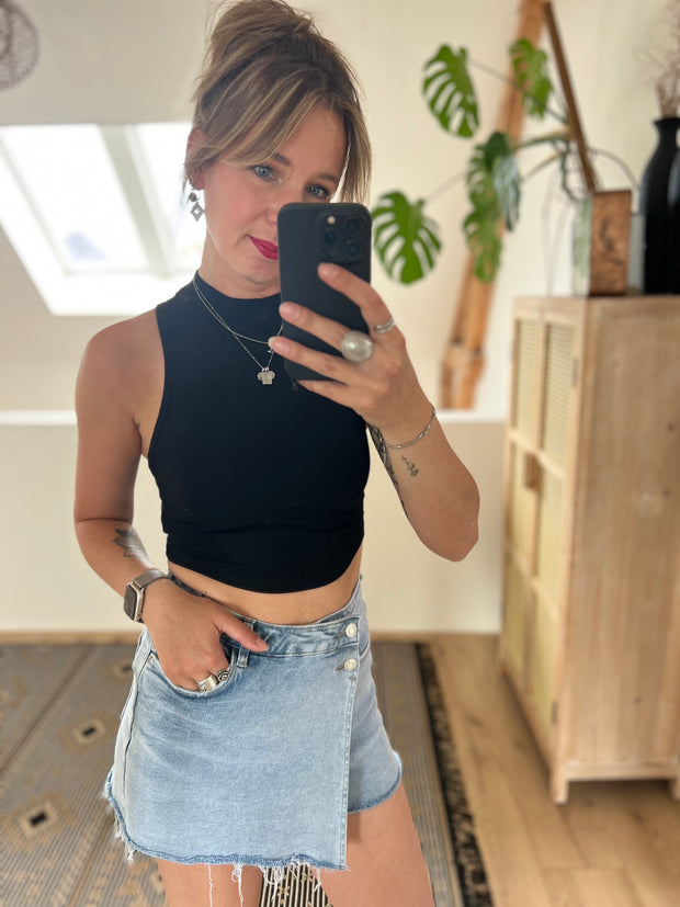 Crop top 22912 Zwart