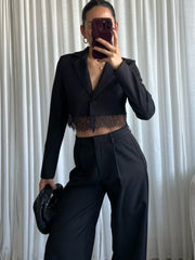 Blazer cropped lace EP19391