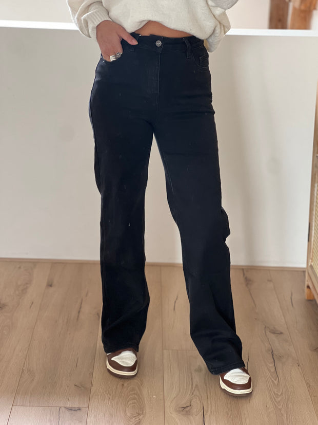 Jeans H876 Wide leg Zwart Super stretch